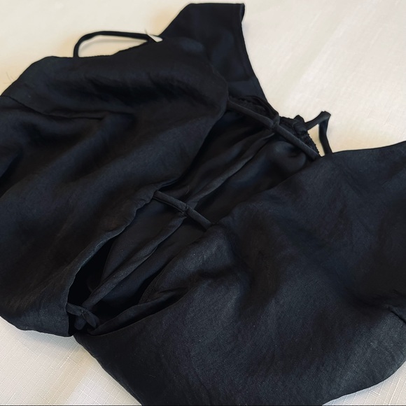 CHARLOTTE RUSSE cut out bodysuit SEXY 1 piece OPEN FRONT plunging V-neck BLACK S - Picture 9 of 12